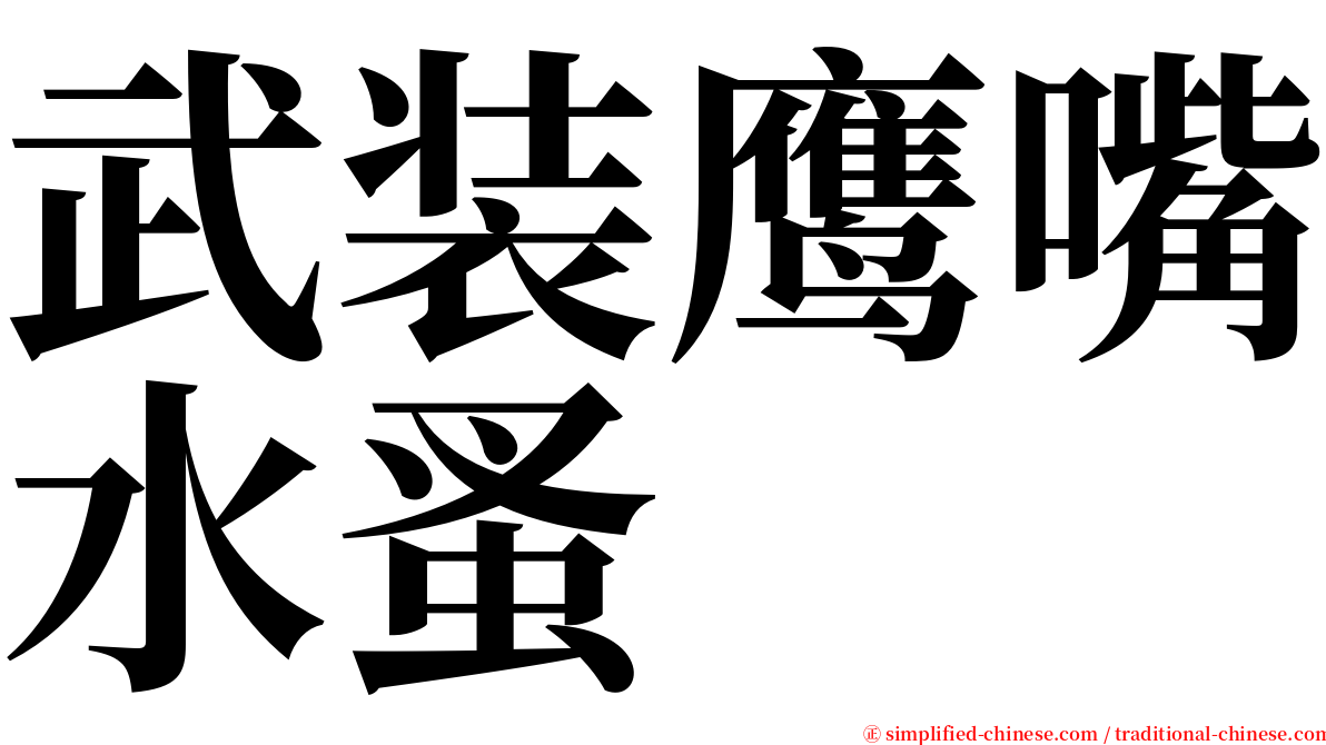 武装鹰嘴水蚤 serif font