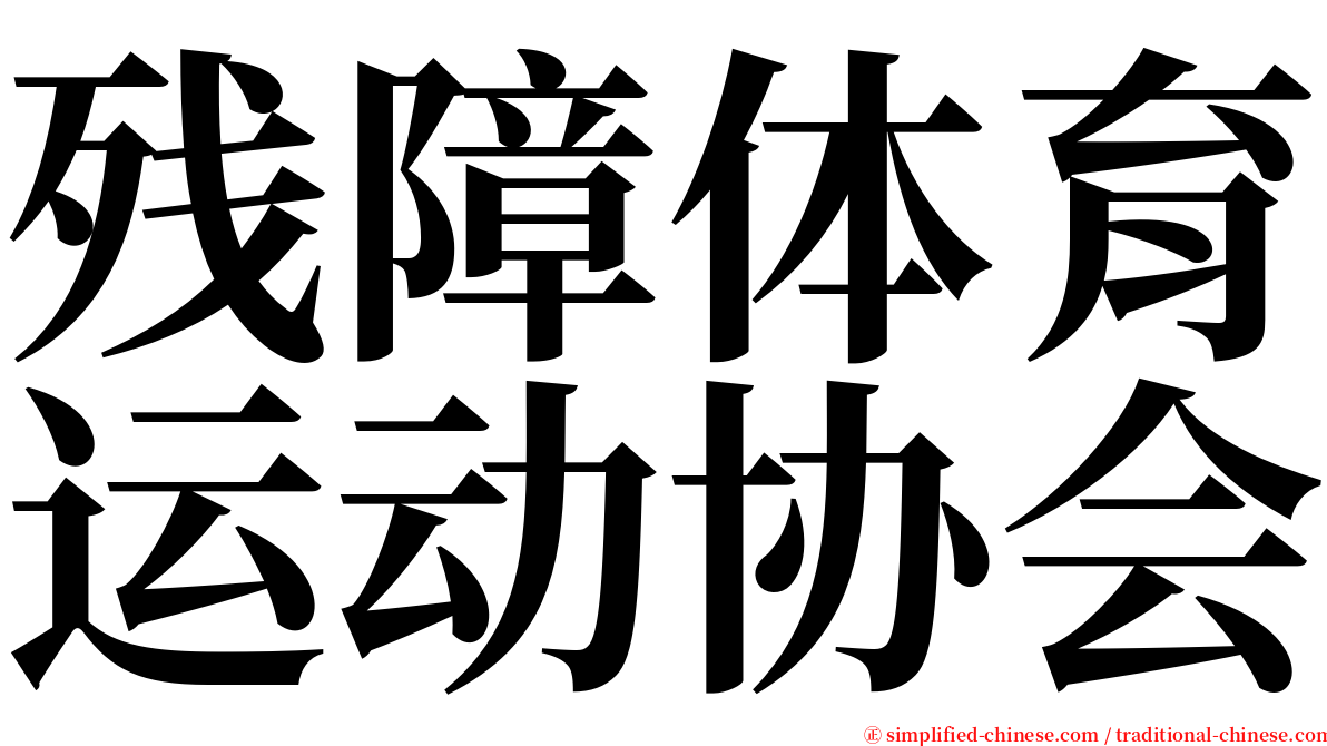 残障体育运动协会 serif font