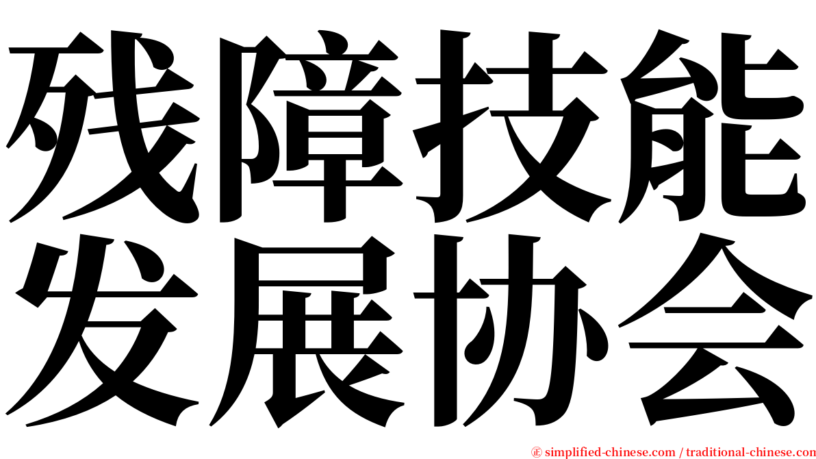 残障技能发展协会 serif font