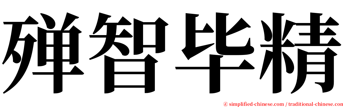 殚智毕精 serif font