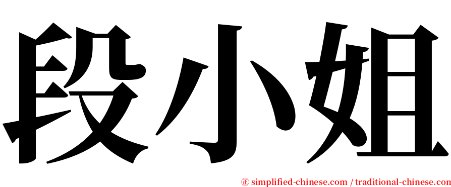 段小姐 serif font