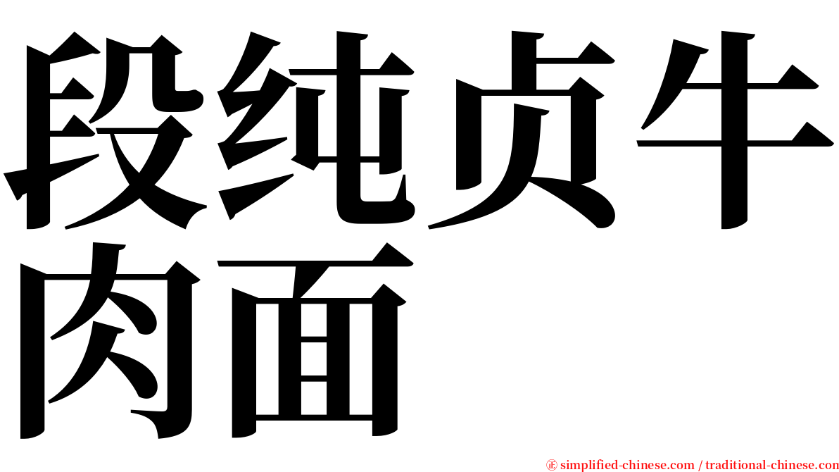 段纯贞牛肉面 serif font