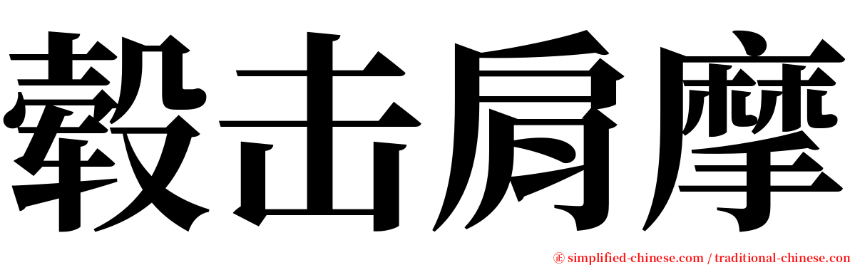 毂击肩摩 serif font