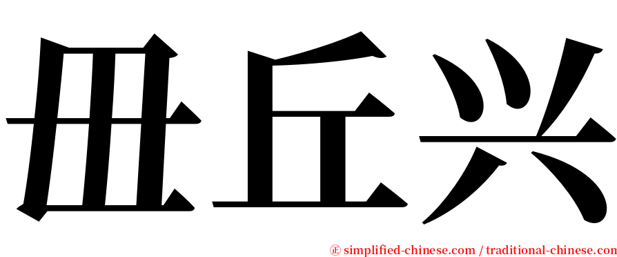 毌丘兴 serif font