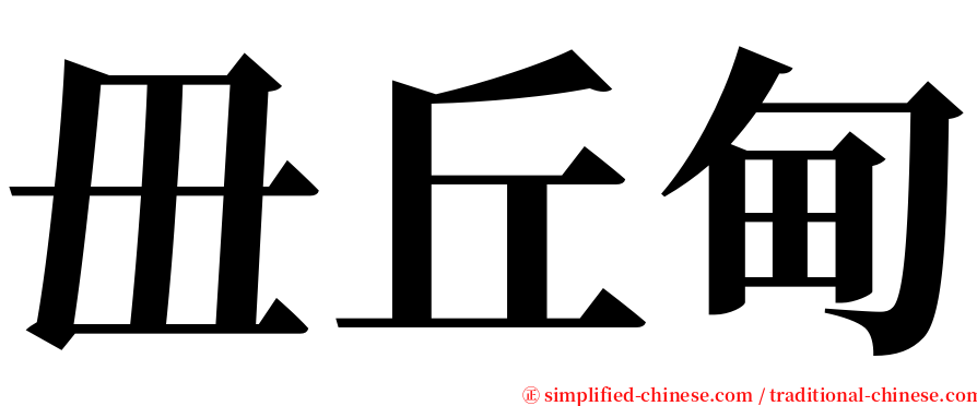 毌丘甸 serif font