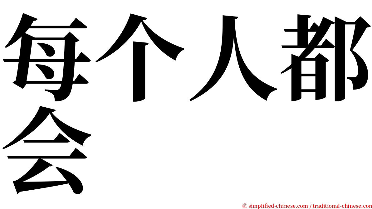 每个人都会 serif font