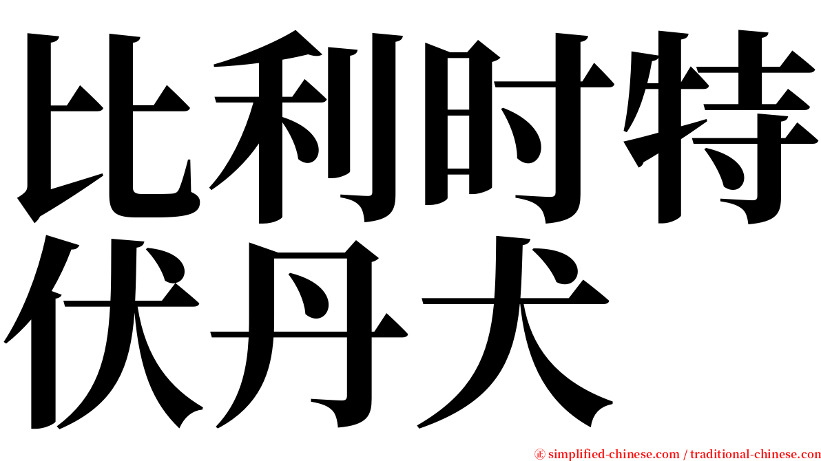 比利时特伏丹犬 serif font