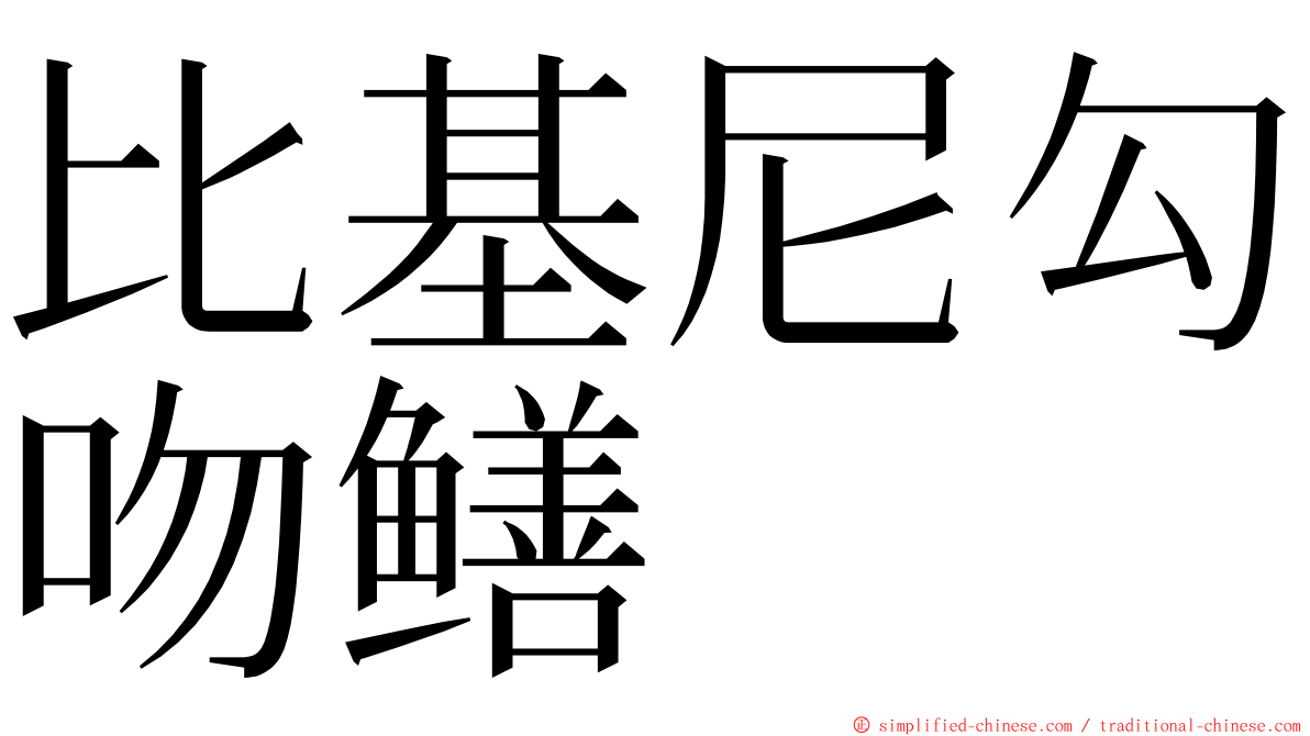 比基尼勾吻鳝 ming font