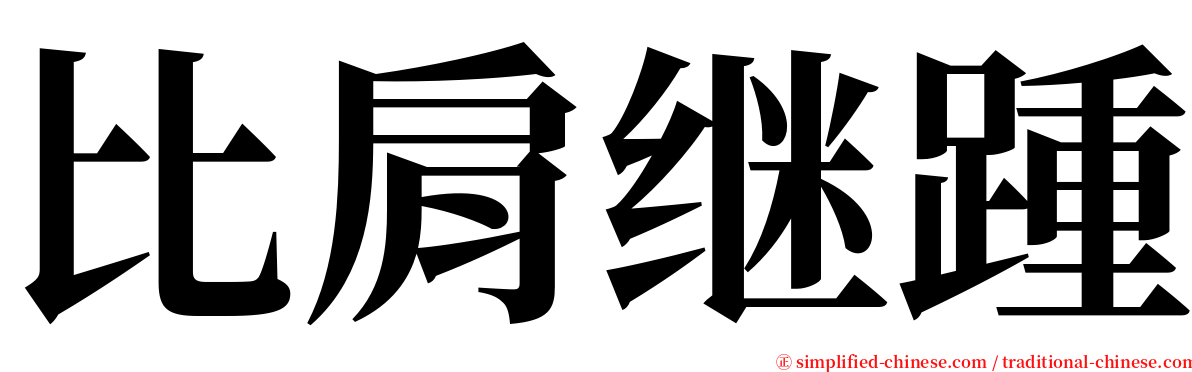 比肩继踵 serif font