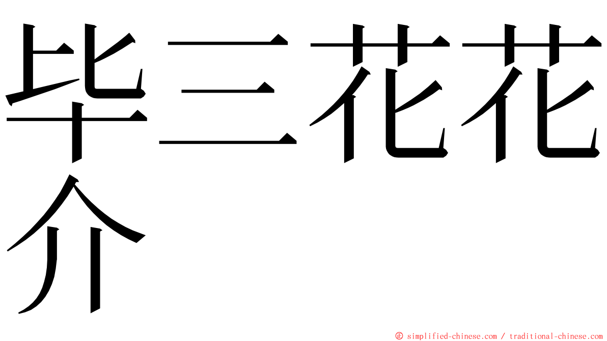 毕三花花介 ming font