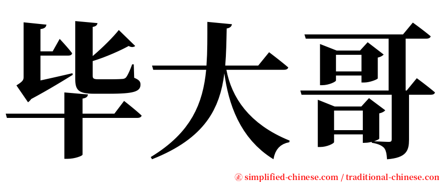 毕大哥 serif font