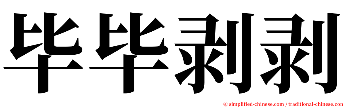 毕毕剥剥 serif font