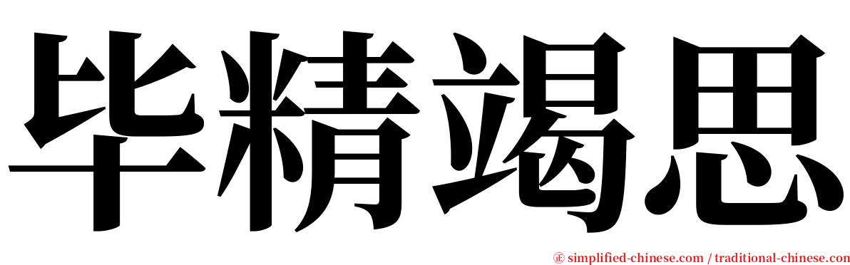 毕精竭思 serif font