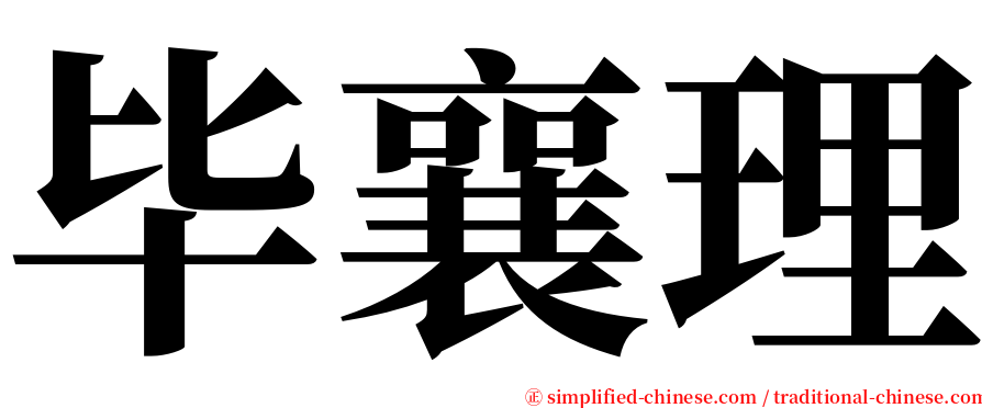 毕襄理 serif font