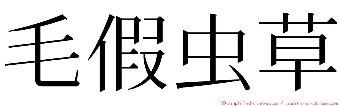 毛假虫草 ming font