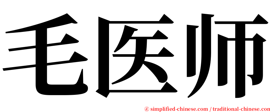 毛医师 serif font