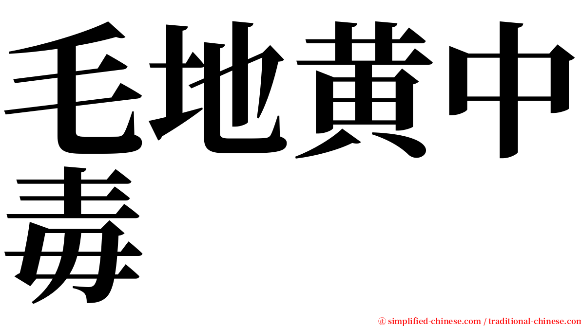 毛地黄中毒 serif font