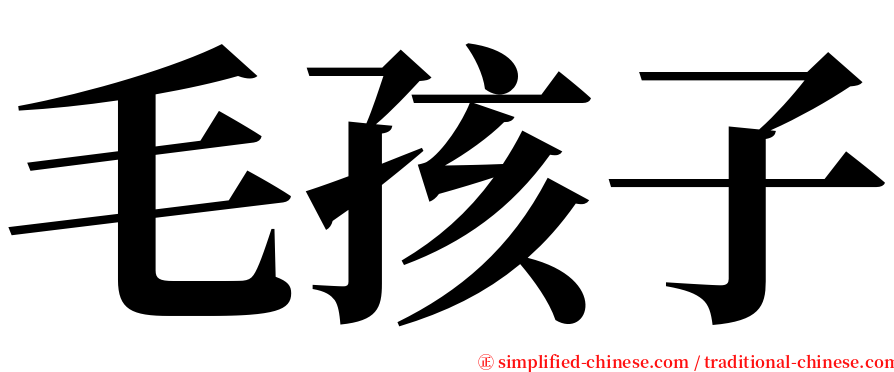 毛孩子 serif font