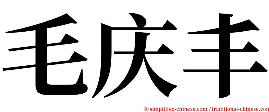 毛庆丰 serif font