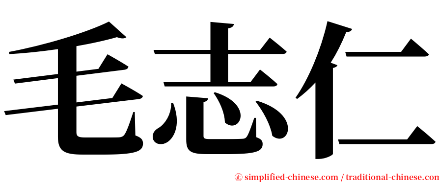 毛志仁 serif font