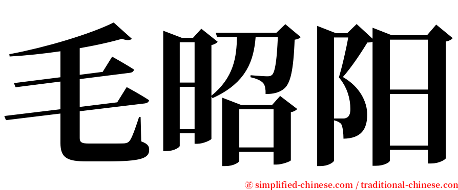 毛昭阳 serif font