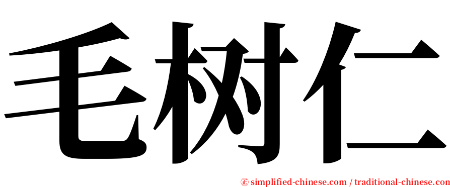 毛树仁 serif font