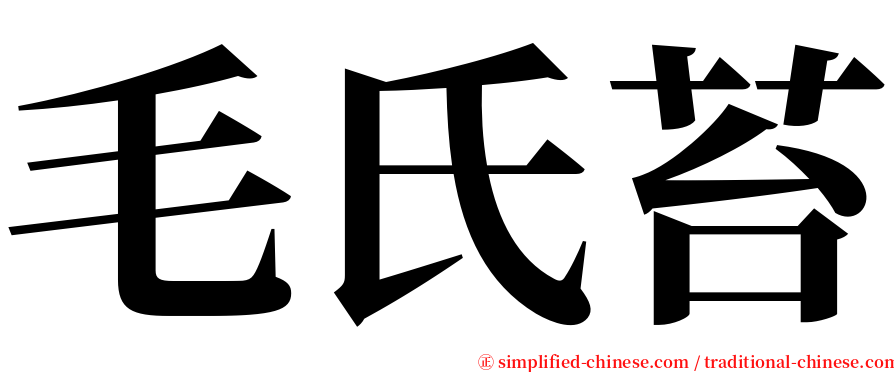 毛氏苔 serif font