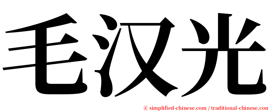 毛汉光 serif font