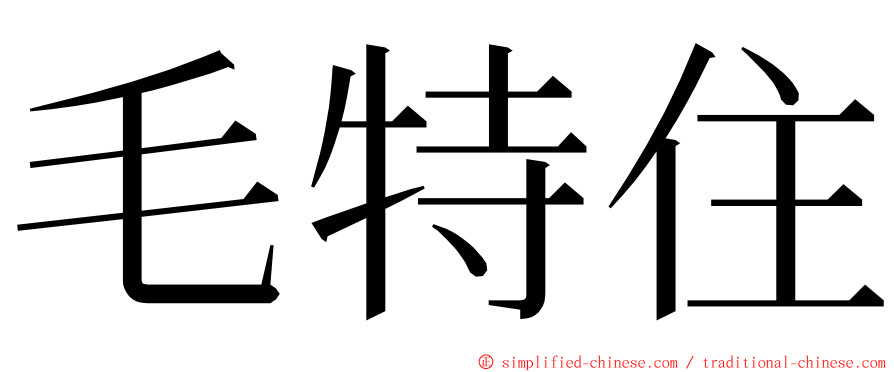 毛特住 ming font