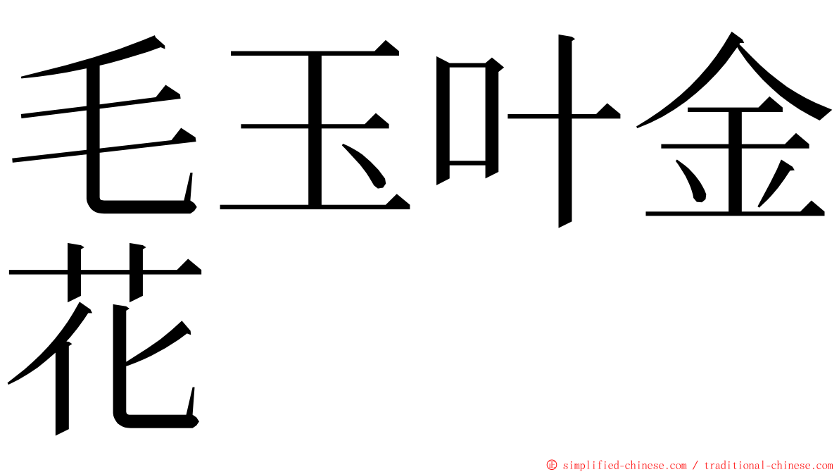 毛玉叶金花 ming font