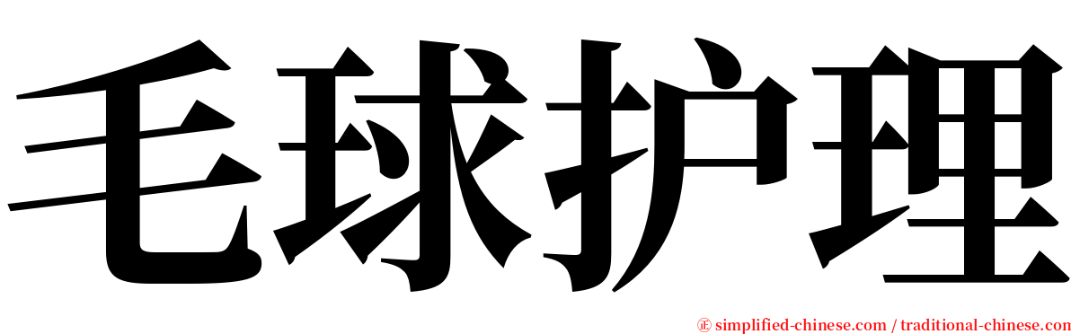 毛球护理 serif font