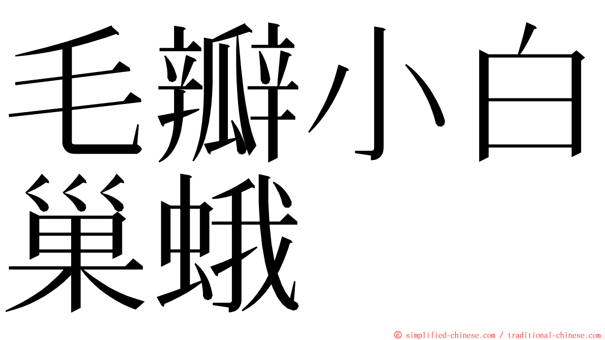 毛瓣小白巢蛾 ming font