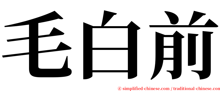 毛白前 serif font