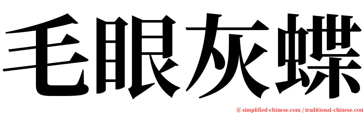 毛眼灰蝶 serif font