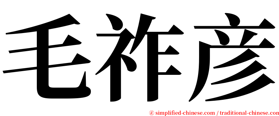 毛祚彦 serif font