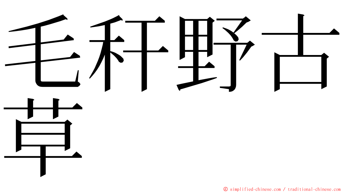 毛秆野古草 ming font