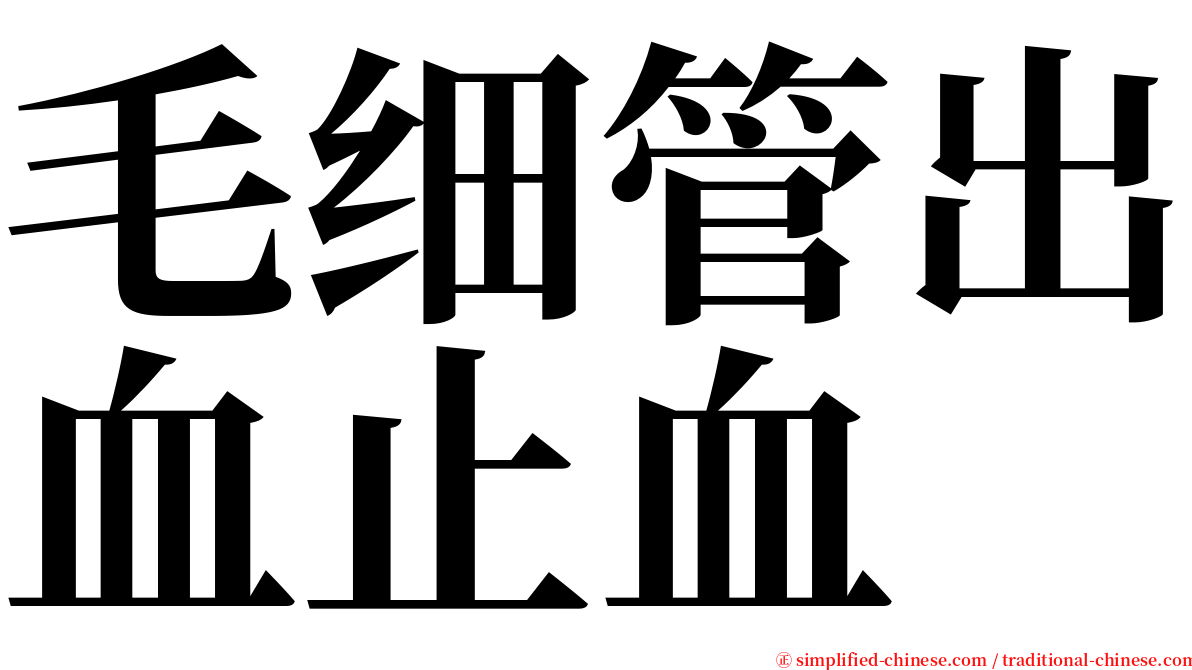 毛细管出血止血 serif font