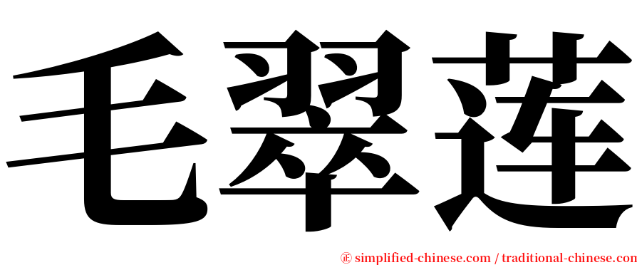 毛翠莲 serif font