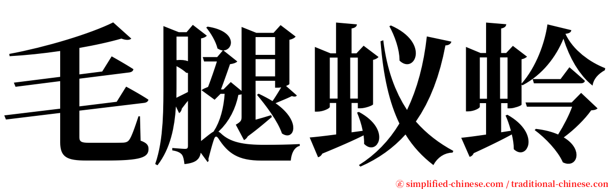 毛腿蚁蛉 serif font