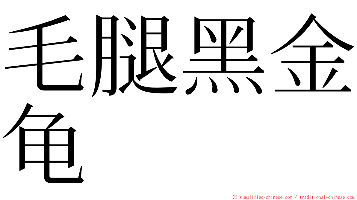 毛腿黑金龟 ming font