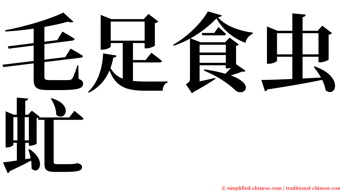 毛足食虫虻 serif font