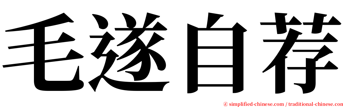 毛遂自荐 serif font
