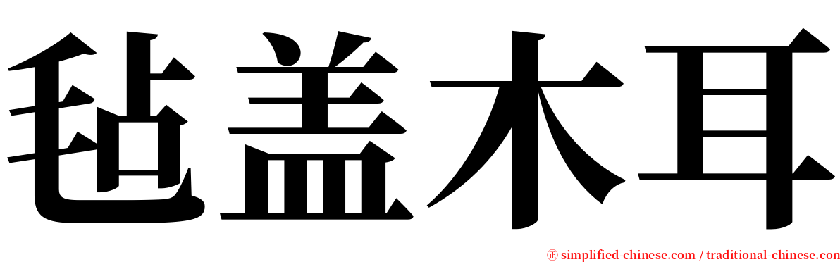 毡盖木耳 serif font