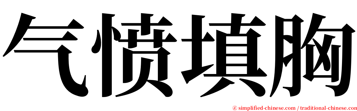 气愤填胸 serif font