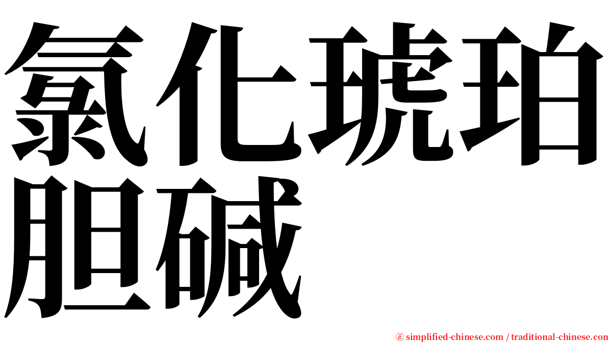 氯化琥珀胆碱 serif font