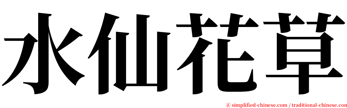 水仙花草 serif font