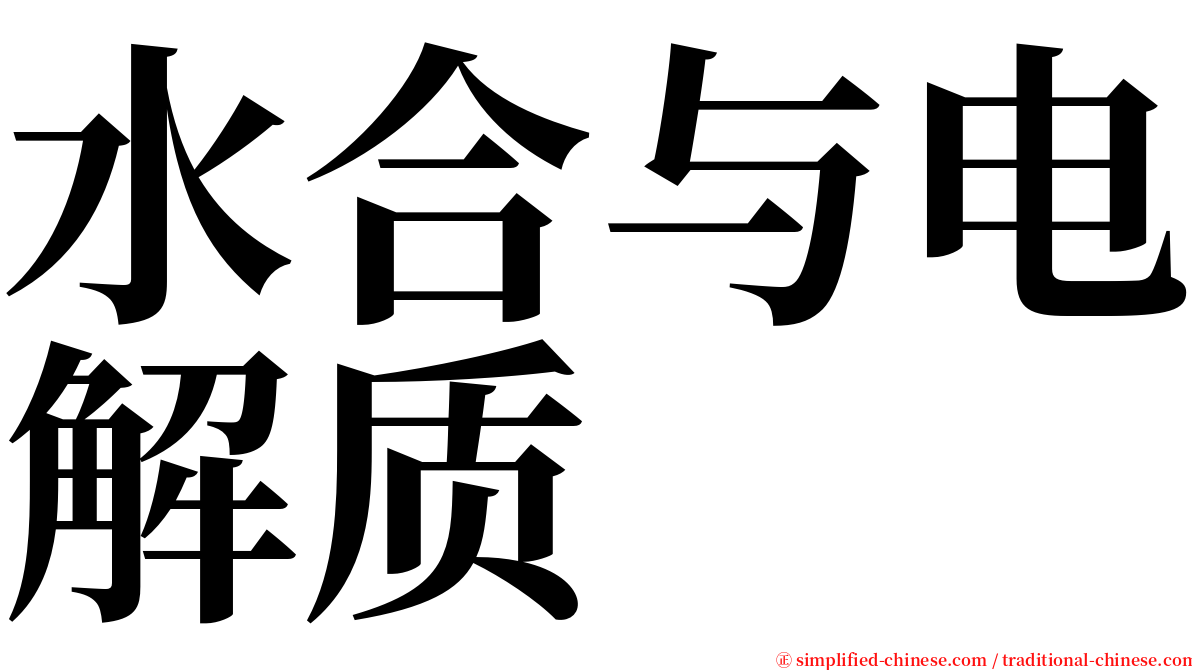 水合与电解质 serif font