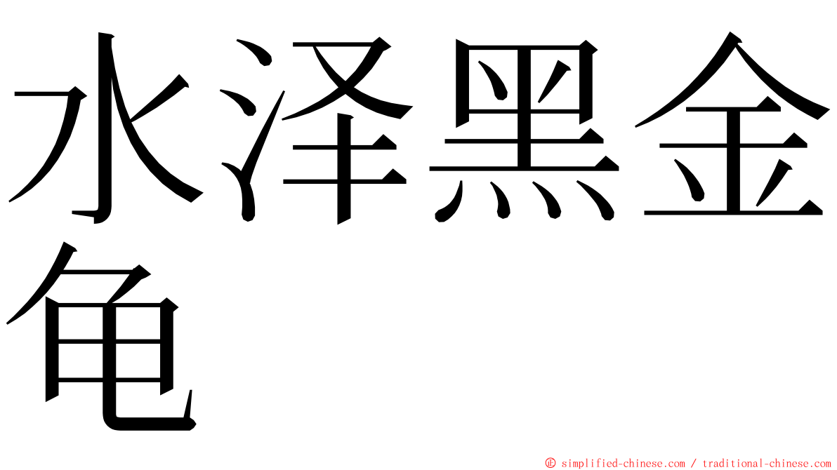 水泽黑金龟 ming font