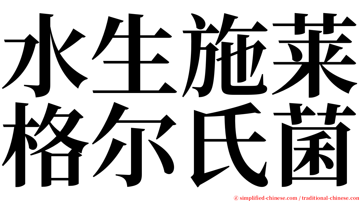 水生施莱格尔氏菌 serif font