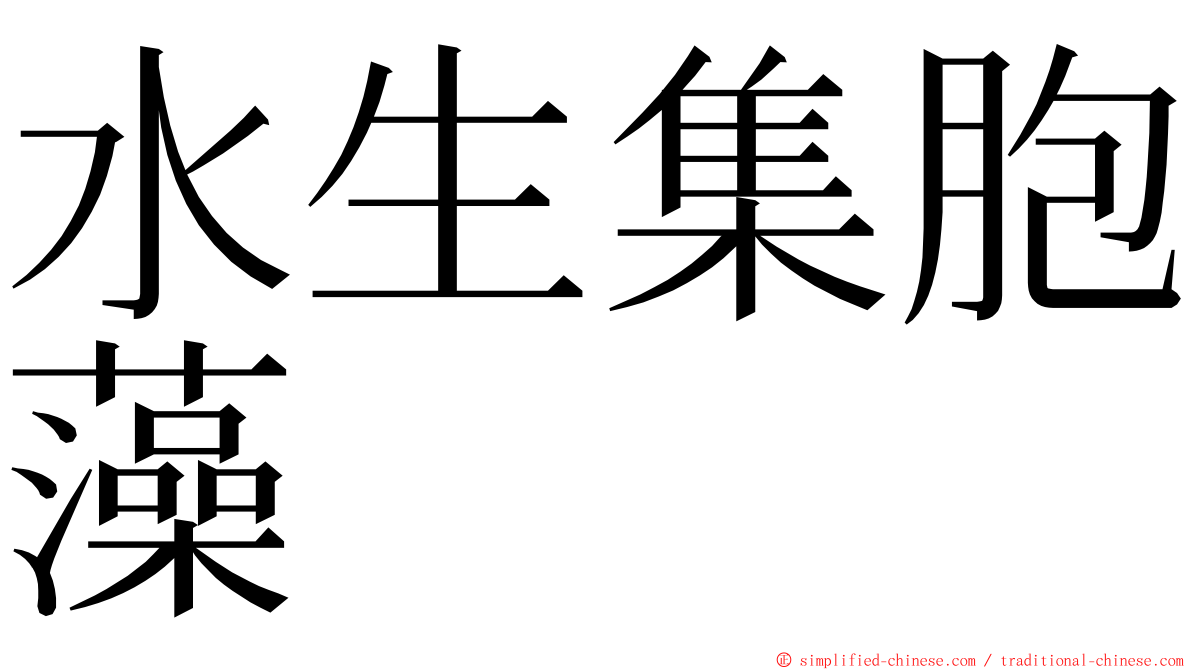 水生集胞藻 ming font